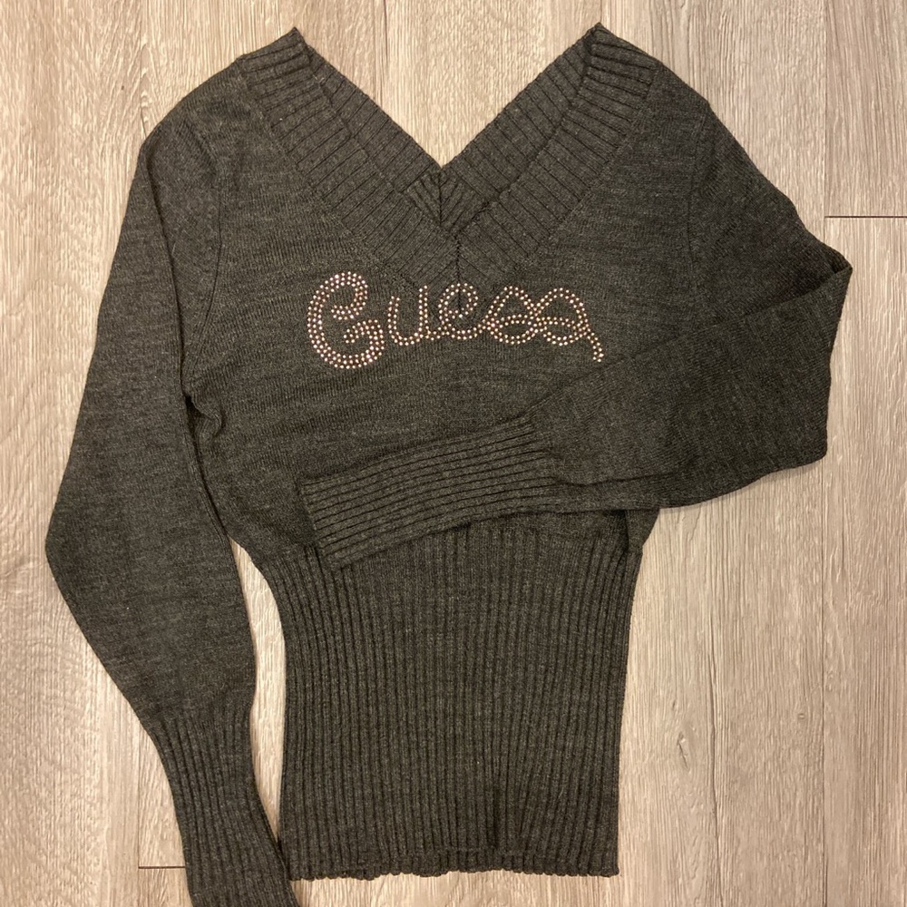 Guess gray fitted sweater